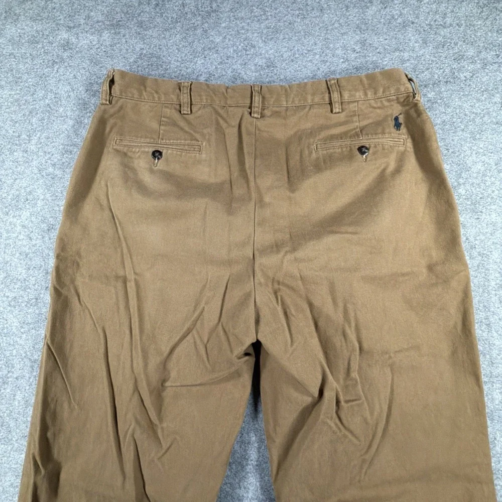 Vintage Polo Ralph Lauren Chino Pants Men's 36x32 Brown Ethan Pleated